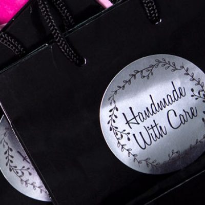 Silver metallic labels